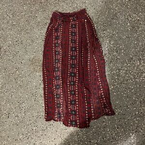 Bohemian Red Maxi Skirt